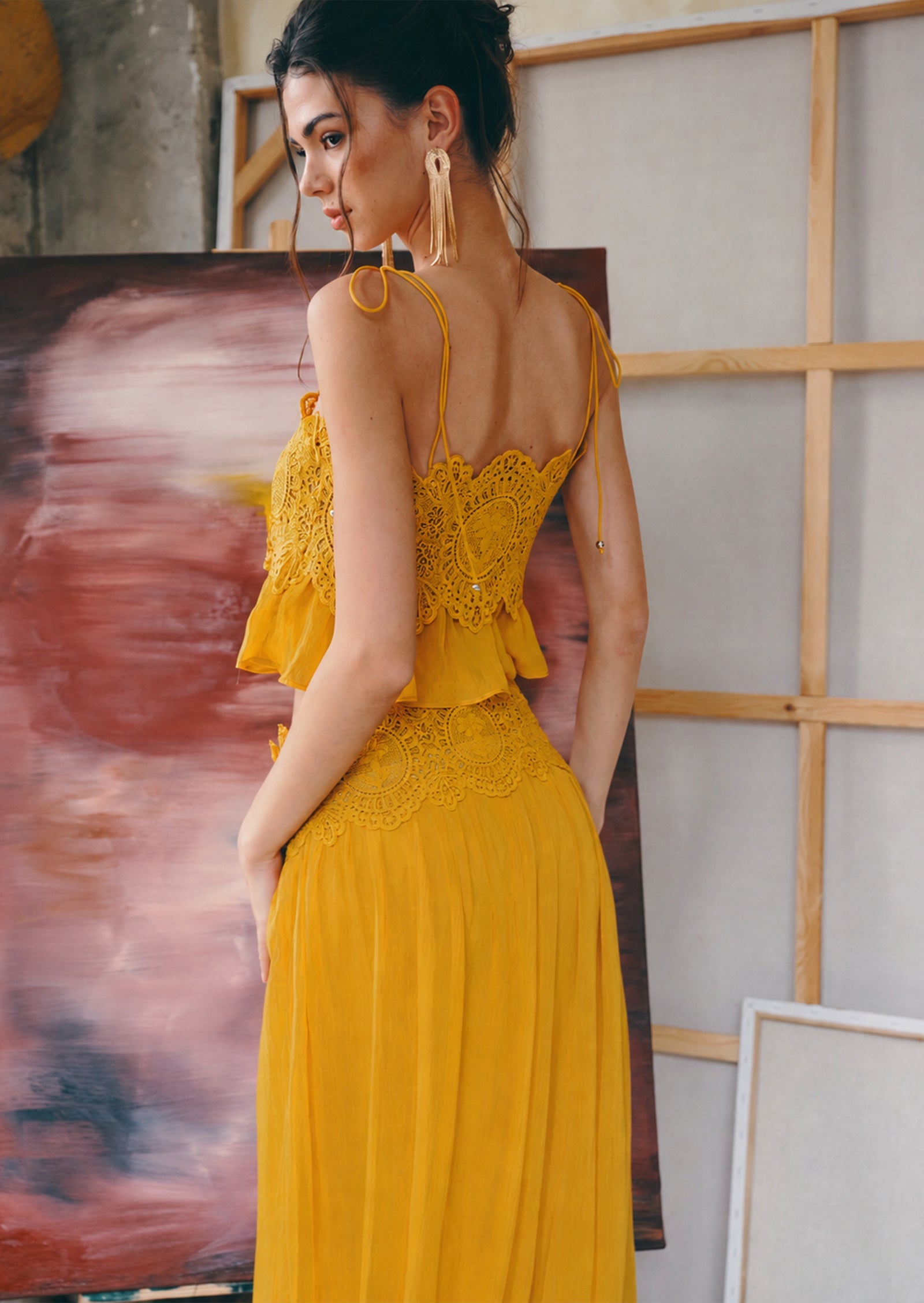 Solenne Chiffon Set - Yellow